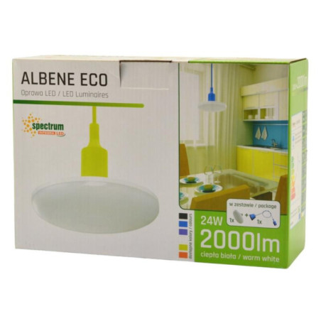 Lampa wisząca Albene 20cm LED 24W ciepła 2000lm czarna